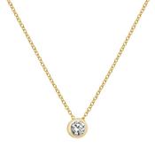 9CT YEL GOLD LADIES' 18 INCH CZ NECKLET image