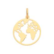 9CT YEL GOLD WORLD MAP PENDANT WITH 18INCH CHAIN image