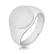 SILVER 16X13MM HEAVY WEIGHT OVAL SIGNET RING image