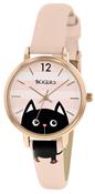 Tikkers Quartz Gold PVD Stainless Steel Pink Leather Strap Girls image