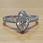 Platinum Marquise Halo Certified .85pts Diamond Ring image