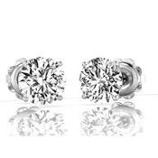 18ct 4 Claw Stud Earrings Certified .75pts image