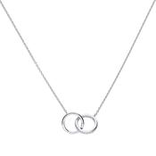 Silver Interlocking rings necklace with Diamonfire cubic zirconia 43/45cm image
