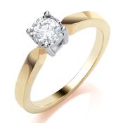 9ct Yellow Gold Illusion Set Solitaire Diamond Ring .33pts image