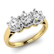 9ct Yellow Gold 3 Stone Diamond Ring .50pts image