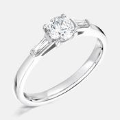 Platinum 3 stone certified .60pts diamond ring image