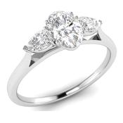 9ct White Gold Trilogy 3 Stone Certified .50pts Diamond Ring image