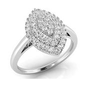 9ct white gold certified .25pts diamond cluster ring image