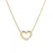 9ct Yellow Gold Diamond Heart Necklace image