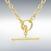 9CT YELLOW GOLD 4MM OVAL LINK T-BAR BELCHER CHAIN 43CM/17'' image