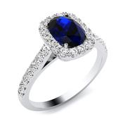 9ct White Gold Diamond and Sapphire Ring image