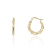 9ct Yellow Gold Antique look Creole Earrings