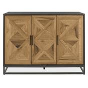 Inishmore Narrow Wood and Black Metal Sideboard image