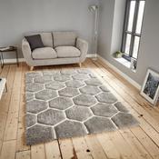 Noble House High Pile Geometric Rug - 150x230 cm / Grey &amp; Blue image