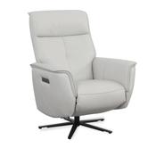 Blackwater Cream Leather Swivel Power Recliner Chair image