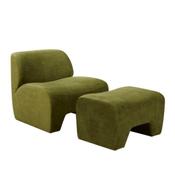 Blathnaid Green Fabric Lounge Chair with Ottoman image