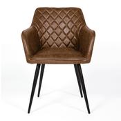 Cameron Upholstered Carver Dining Chair - Brown image