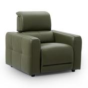 Carnegie Green Leather Electric Recliner Armchair image