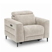 Cassara Beige Fabric Electric Recliner Armchair image