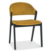 Chambery Retro Velvet Dining Chair - Yellow image