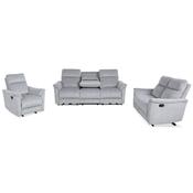 Cindy Grey Fabric Recliner Sofa Suite image