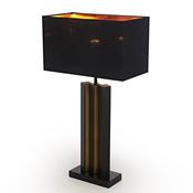Contemporary Gold &amp; Black Bedside Table Lamp image
