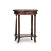 French Peanut Dark Wood Lamp Table