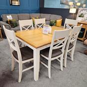 Corrine Oak Extendable Dining Table &amp; 6 Corrine Dining Chairs Set image