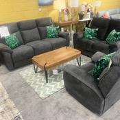 Dante Dark Grey Manual Recliner Suite - Clearance Model - 1 Seater image