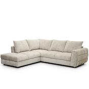 Denzel 3 Seater Cream Fabric Corner Sofa with Chaise