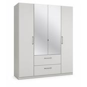 Ennis 1.8M 4 Door Mirrored Wardrobe with 2 Drawers - Grey image