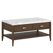 Fleming Marble Top Coffee Table in Walnut-Stained Oak image
