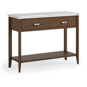 Fleming Marble Top Console Table in Walnut-Stained Oak image