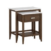Fleming Marble Top Nest of Tables in Walnut-Stained Oak image