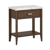 Fleming Marble Top Bedside Table in Walnut Stained Oak