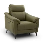 Hamish Green Leather Electric Recliner Armchair image