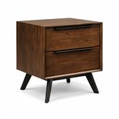 Honduras Mid Century Modern 2 Drawer Bedside Table