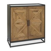 Inishmore Oak and Metal Drinks Cabinet