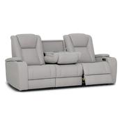 Jamal Light Grey 3 Seater Electric Recliner Sofa image