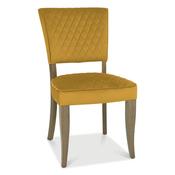 Lachlan Velvet Dining Chair with Oak Legs - Yellow image