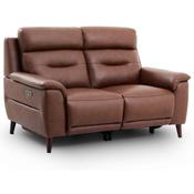 Lawrence Brown Leather Electric Recliner 2 Seater Sofa