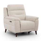 Lawrence Beige Fabric Electric Recliner Armchair image