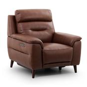 Lawrence Brown Leather Electric Recliner Armchair image