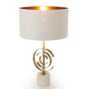 Luxury White &amp; Gold Table Lamp with Marble Base image