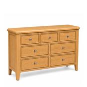 Maldon Oak 3 Over 4 Wide Chest of Drawers