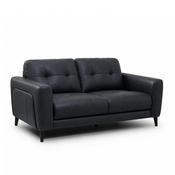 Manhattan Tufted Black Leather 2.5 Seater Sofa image