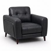 Manhattan Tufted Black Leather Armchair image