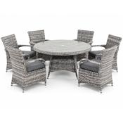 Marbella Grey Rattan 6 Seater Garden Dining Set image