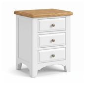 Mimosa White 3 Drawer Bedside Locker