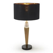 Modern Black and Gold Bedside Table Lamp with Marble Base image